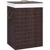 Image de vidaXL - Wasmand - met - 2 - vakken - 72 - L - bamboe - bruin