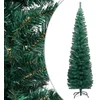 Image de vidaXL - Kunstkerstboom - met - standaard - smal - 180 - cm - PVC - groen