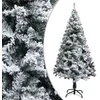 Image de vidaXL - Kunstkerstboom - met - sneeuw - 150 - cm - groen