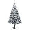 Image de vidaXL - Kunstkerstboom - met - sneeuw - 180 - cm - groen
