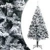 Image de vidaXL - Kunstkerstboom - met - sneeuw - 210 - cm - groen
