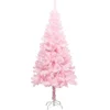 Image de vidaXL - Kunstkerstboom - met - standaard - 210 - cm - PVC - roze