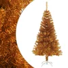 Image de vidaXL - Kunstkerstboom - met - standaard - 150 - cm - PET - goudkleurig