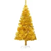 Image de vidaXL - Kunstkerstboom - met - standaard - 180 - cm - PET - goudkleurig