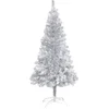 Image de vidaXL - Kunstkerstboom - met - standaard - 150 - cm - PET - zilverkleurig