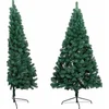 Image de vidaXL - Kunstkerstboom - met - standaard - half - 210 - cm - PVC - groen