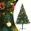 Image de vidaXL - Kunstkerstboom - met - verlichting - en - kerstballen - 150 - cm - groen