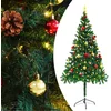 Image de vidaXL - Kunstkerstboom - met - verlichting - en - kerstballen - 180 - cm - groen