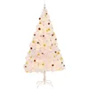 Image de vidaXL - Kunstkerstboom - met - verlichting - en - kerstballen - 210 - cm - wit