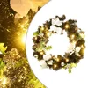 Image de vidaXL - Kerstkrans - met - LED-lampjes - 60 - cm - PVC - zwart