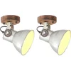 Image de vidaXL Wand-/plafondlampen industrieel 2 st E27 20x25 cm zilverkleurig