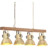Image de vidaXL Plafondlamp industrieel E27 mangohout messingkleurig