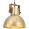 Image de vidaXL Hanglamp industrieel rond 25 W E27 40 cm messingkleurig