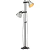 Image de vidaXL Vloerlamp met 2 lampenkappen E27 gietijzer zilverkleurig