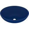 Image de vidaXL - Wastafel - ovaal - 40x33 - cm - keramiek - mat - donkerblauw