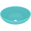 Image de vidaXL - Wastafel - ovaal - 40x33 - cm - keramiek - mat - lichtgroen