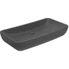 Image de vidaXL - Wastafel - rechthoekig - 71x38 - cm - keramiek - mat - donkergrijs