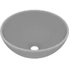 Image de vidaXL - Wastafel - rond - 32,5x14 - cm - keramiek - mat - lichtgrijs