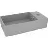 Image de vidaXL - Wastafel - met - overloop - keramiek - lichtgrijs
