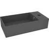 Image de vidaXL - Wastafel - met - overloop - keramiek - donkergrijs