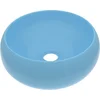 Image de vidaXL - Wastafel - rond - 40x15 - cm - keramiek - mat - lichtblauw