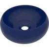 Image de vidaXL - Wastafel - rond - 40x15 - cm - keramiek - mat - donkerblauw