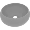 Image de vidaXL - Wastafel - rond - 40x15 - cm - keramiek - mat - lichtgrijs