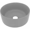 Image de vidaXL - Wastafel - rond - 40x15 - cm - keramiek - mat - lichtgrijs
