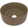 Image de vidaXL - Wastafel - rond - 40x15 - cm - keramiek - matcrème