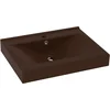 Image de vidaXL - Wastafel - met - kraangat - 60x46 - cm - keramiek - mat - donkerbruin