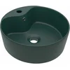 Image de vidaXL - Wastafel - met - overloop - 36x13 - cm - keramiek - mat - donkergroen