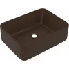 Image de vidaXL - Wastafel - 41x30x12 - cm - keramiek - mat - donkerbruin