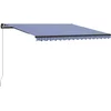 Image de vidaXL - Luifel - handmatig - uittrekbaar - 450x300 - cm - blauw - en - wit