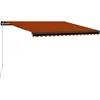 Image de vidaXL - Luifel - handmatig - uittrekbaar - 450x300 - cm - oranje - en - bruin