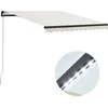 Image de vidaXL - Luifel - handmatig - uittrekbaar - met - LED - 300x250 - cm - crème