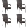 Image de vidaXL - Tuinstoelen - stapelbaar - 4 - st - poly - rattan - bruin
