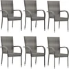 Image de vidaXL - Tuinstoelen - stapelbaar - 6 - st - poly - rattan - grijs