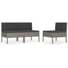 Image de vidaXL - Tuinstoelen - 3 - st - met - kussens - poly - rattan - grijs