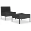 Image de vidaXL - 2-delige - Loungeset - met - kussens - poly - rattan - zwart