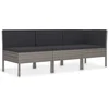 Image de vidaXL - 3-delige - Loungeset - met - kussens - poly - rattan - grijs