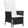 Image de vidaXL - Tuinstoel - verstelbaar - met - kussens - poly - rattan - zwart