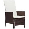 Image de vidaXL - Tuinstoel - verstelbaar - met - kussens - poly - rattan - bruin