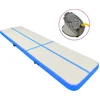 Image de vidaXL - Gymnastiekmat - met - pomp - opblaasbaar - 600x100x15 - cm - PVC - blauw