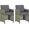 Image de vidaXL - Tuinstoelen - 2 - st - met - kussens - poly - rattan - grijs