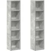Image de vidaXL - Cd-kasten - 2 - st - 21x16x93,5 - spaanplaat - betongrijs