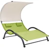 Image de vidaXL - Ligbed - tweepersoons - met - luifel - textileen - groen