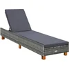 Image de vidaXL - Ligbed - met - kussen - poly - rattan - grijs