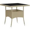 Image de vidaXL - Tuintafel - poly - rattan - en - glas - beige