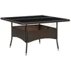 Image de vidaXL - Tuintafel - poly - rattan - en - glas - bruin