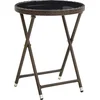 Image de vidaXL - Salontafel - 60 - cm - poly - rattan - en - gehard - glas - bruin